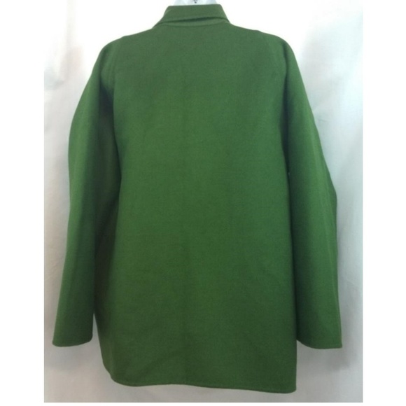 Shamask Forest Green Open Front Wool Jacket 1 - Picture 5 of 6